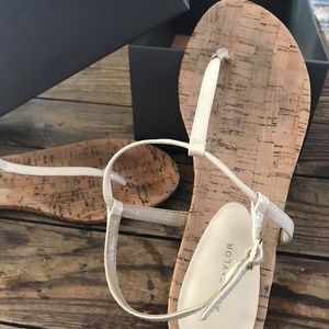 Ann Taylor cream and cork sandals